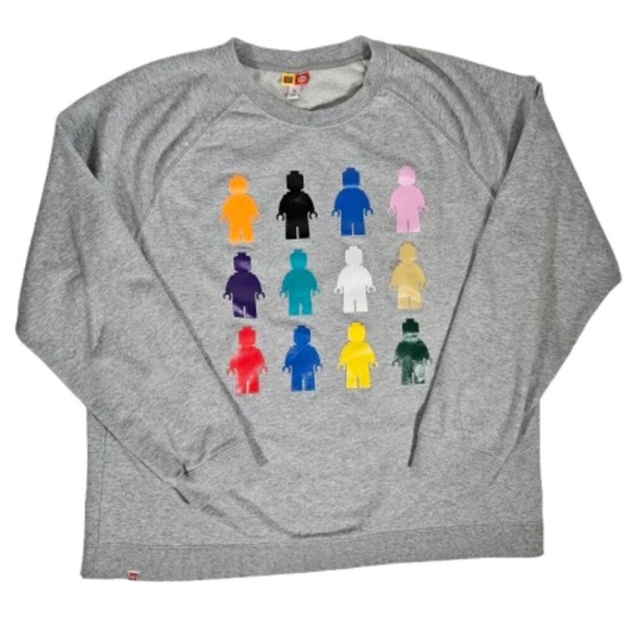 Lego Other - Lego Gray Sweatshirt with Colorful Minifigure Design